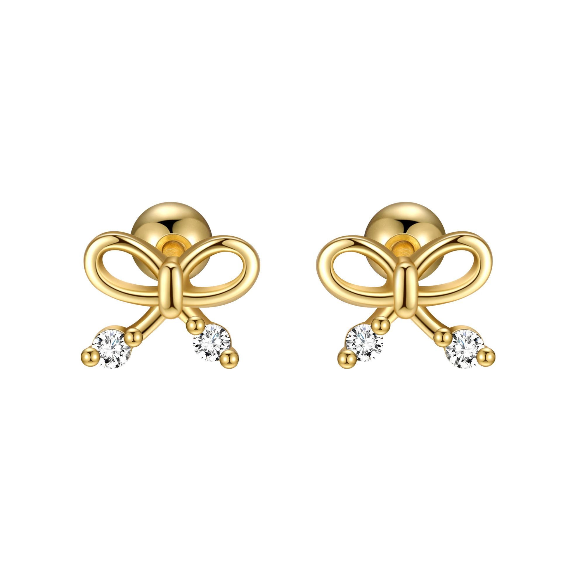 S925 Sterling Silver Inlaid Zircon Bow Screw Earrings Korean Simple Fashionable Sweet Temperament Earrings for Women золотий
S925 Sterling Silver Inlaid Zircon Bow Screw Earrings Korean Simple Fashionable Sweet Temperament Earrings for Women золотий
