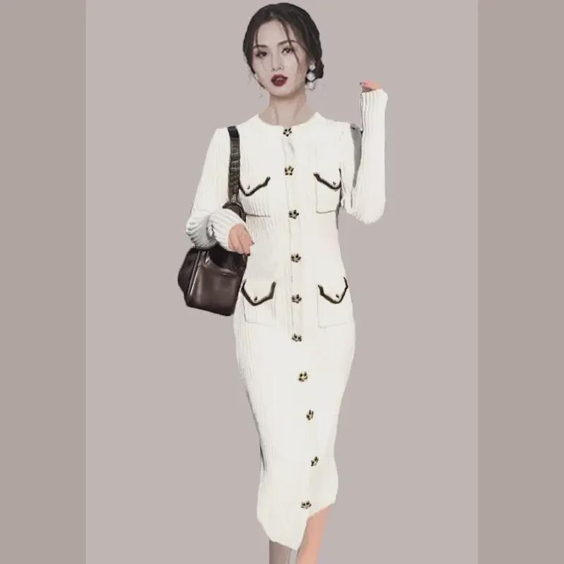 2025 Autumn/Winter Japanese & Korean Women s Slim Fit Knitted Sweater Dress with Heavy Diamond Buttons Large білий
2025 Autumn/Winter Japanese & Korean Women s Slim Fit Knitted Sweater Dress with Heavy Diamond Buttons Large білий
