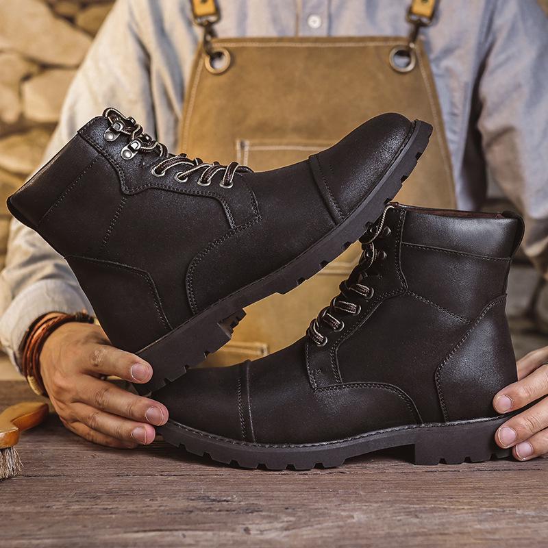 Men s High-Top Cross Strap Retro Leather Martin Boots - Autumn/Winter British Style 45 чорний
Men s High-Top Cross Strap Retro Leather Martin Boots - Autumn/Winter British Style 45 чорний