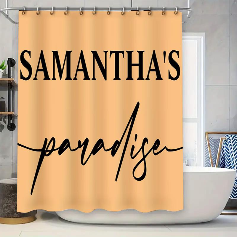 Customizable Shower Curtains For Bathroom Decor With Black Lettering Custom Name Shower Curtain Peach Color Shower W60H190(CM)-1 Pcs
Customizable Shower Curtains For Bathroom Decor With Black Lettering Custom Name Shower Curtain Peach Color Shower W60H190(CM)-1 Pcs