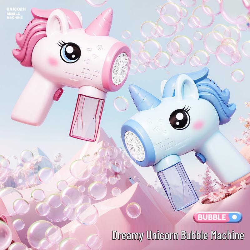 Handheld Automatic Unicorn Bubble Gun: Multi-Hole Outdoor Toy with Bubble Solution for Kids
Handheld Automatic Unicorn Bubble Gun: Multi-Hole Outdoor Toy with Bubble Solution for Kids