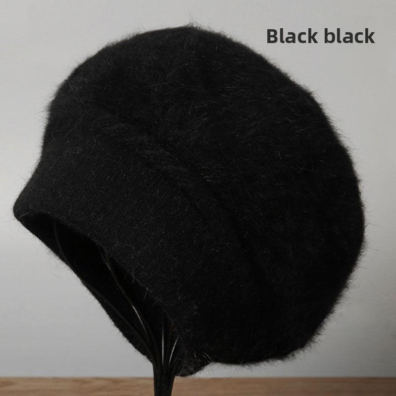 Шапка из кроличьего меха Женская Новая Осенне-зимняя Шерстяная Вязаная Теплая Шапка от Холода Модная Тренд Шапка one size