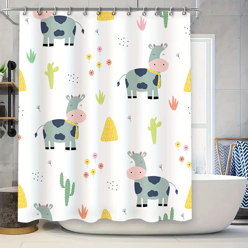 Cute Cow Shower Curtain Cartoon Animal Print Waterproof Fabric Bath Decoration Home Decor For Kids Bathroom White Size 180X200Cm W60H190(CM)-1 Pcs
Cute Cow Shower Curtain Cartoon Animal Print Waterproof Fabric Bath Decoration Home Decor For Kids Bathroom White Size 180X200Cm W60H190(CM)-1 Pcs