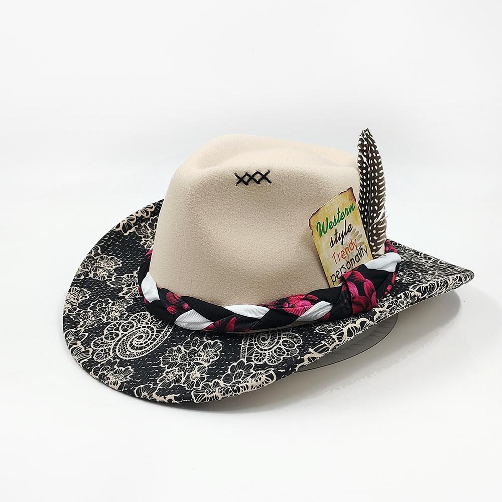 Printed Fedora Western Cowboy Hat Flower Painted Jazz Hat Men and Women Cowboy Hat Wide Brim Fashion Hat Feather Accessories 56-58CM
Printed Fedora Western Cowboy Hat Flower Painted Jazz Hat Men and Women Cowboy Hat Wide Brim Fashion Hat Feather Accessories 56-58CM