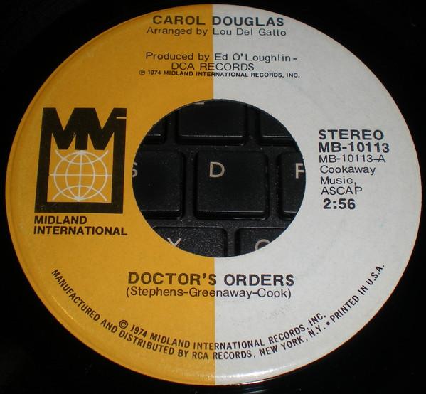 7inch Record CAROL DOUGLAS Doctors Orders MB10113 MIDLAND INTERNA 1974 US SoulFunk Used
7inch Record CAROL DOUGLAS Doctors Orders MB10113 MIDLAND INTERNA 1974 US SoulFunk Used