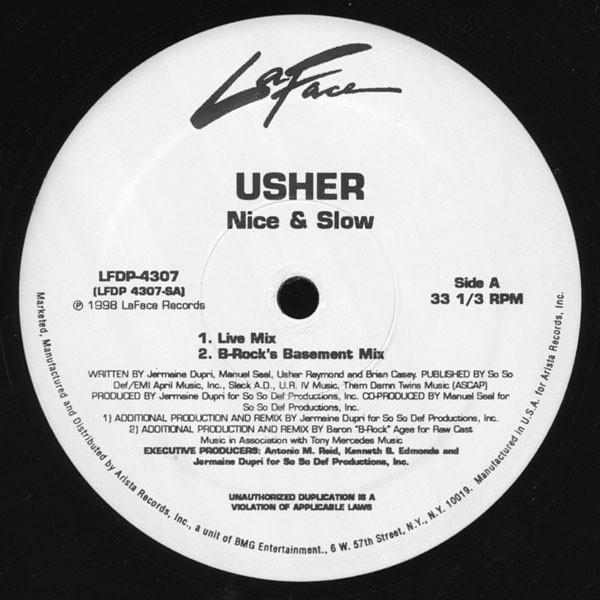 12inch Record USHER - Nice & Slow LFDP4307 LaFace Records 1998 US Dance & Electronica Used
12inch Record USHER - Nice & Slow LFDP4307 LaFace Records 1998 US Dance & Electronica Used