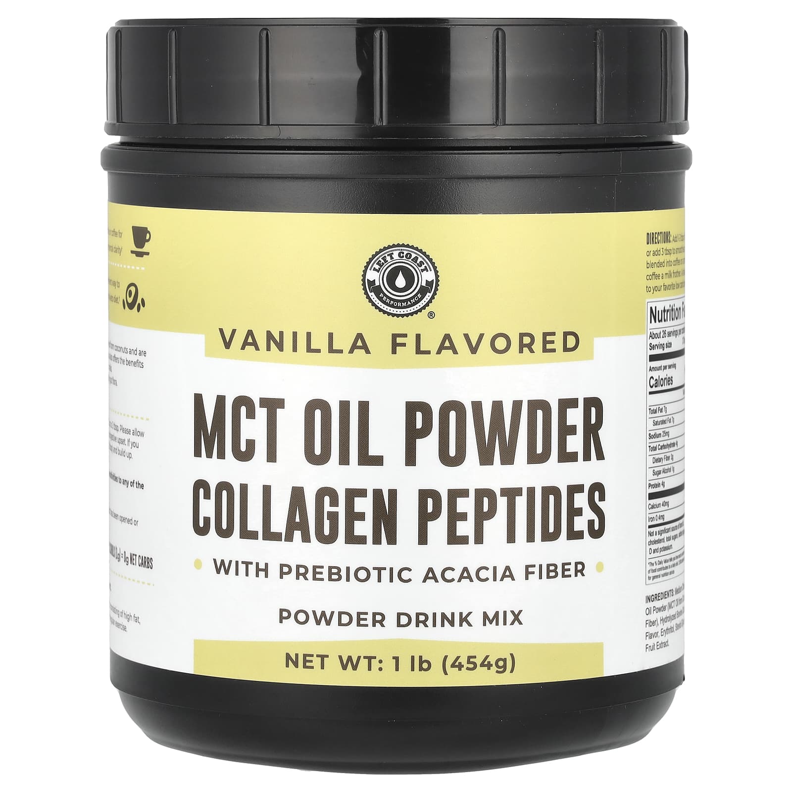 Mct Oil Powder Collagen Peptides with Prebiotic Acacia Fiber, Vanilla, 454G (1Lb)
Mct Oil Powder Collagen Peptides with Prebiotic Acacia Fiber, Vanilla, 454G (1Lb)