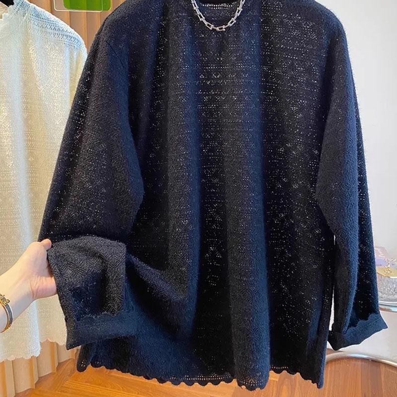 Женские пуловеры с длинными рукавами, осенне-зимняя хлопковая блузка оверсайз, удобная, эластичная, однотонная, с круглым вырезом, кружевная, вязаная крючком, свободные топы XXXXL чёрный
Женские пуловеры с длинными рукавами, осенне-зимняя хлопковая блузка оверсайз, удобная, эластичная, однотонная, с круглым вырезом, кружевная, вязаная крючком, свободные топы XXXXL чёрный