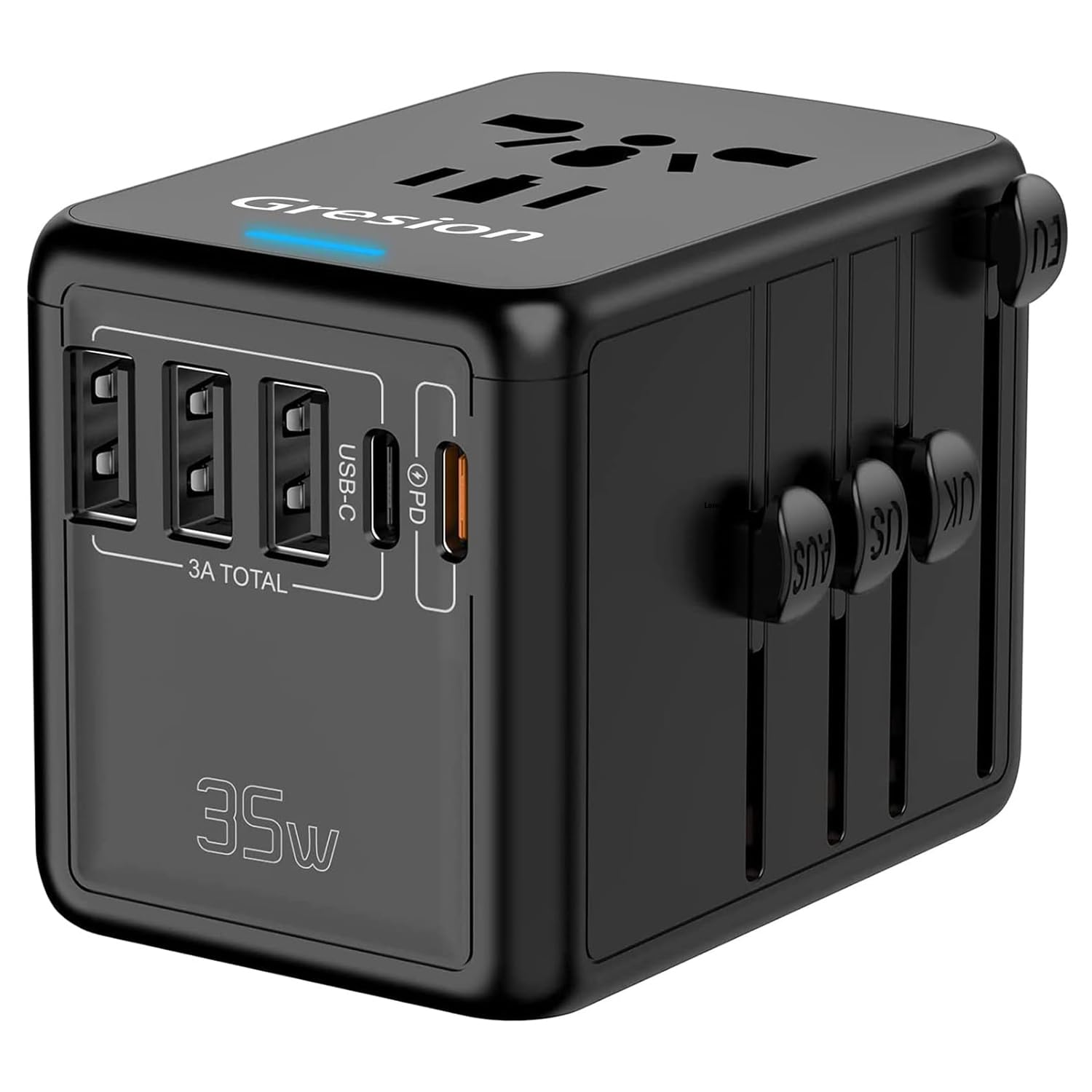 Gresion Conversion Plug PD 35W Fast Charging Overseas Travel Transformer Charging 6 Devices Sinotimely Multi Conversion Plug for Macbook iPad чорний
Gresion Conversion Plug PD 35W Fast Charging Overseas Travel Transformer Charging 6 Devices Sinotimely Multi Conversion Plug for Macbook iPad чорний