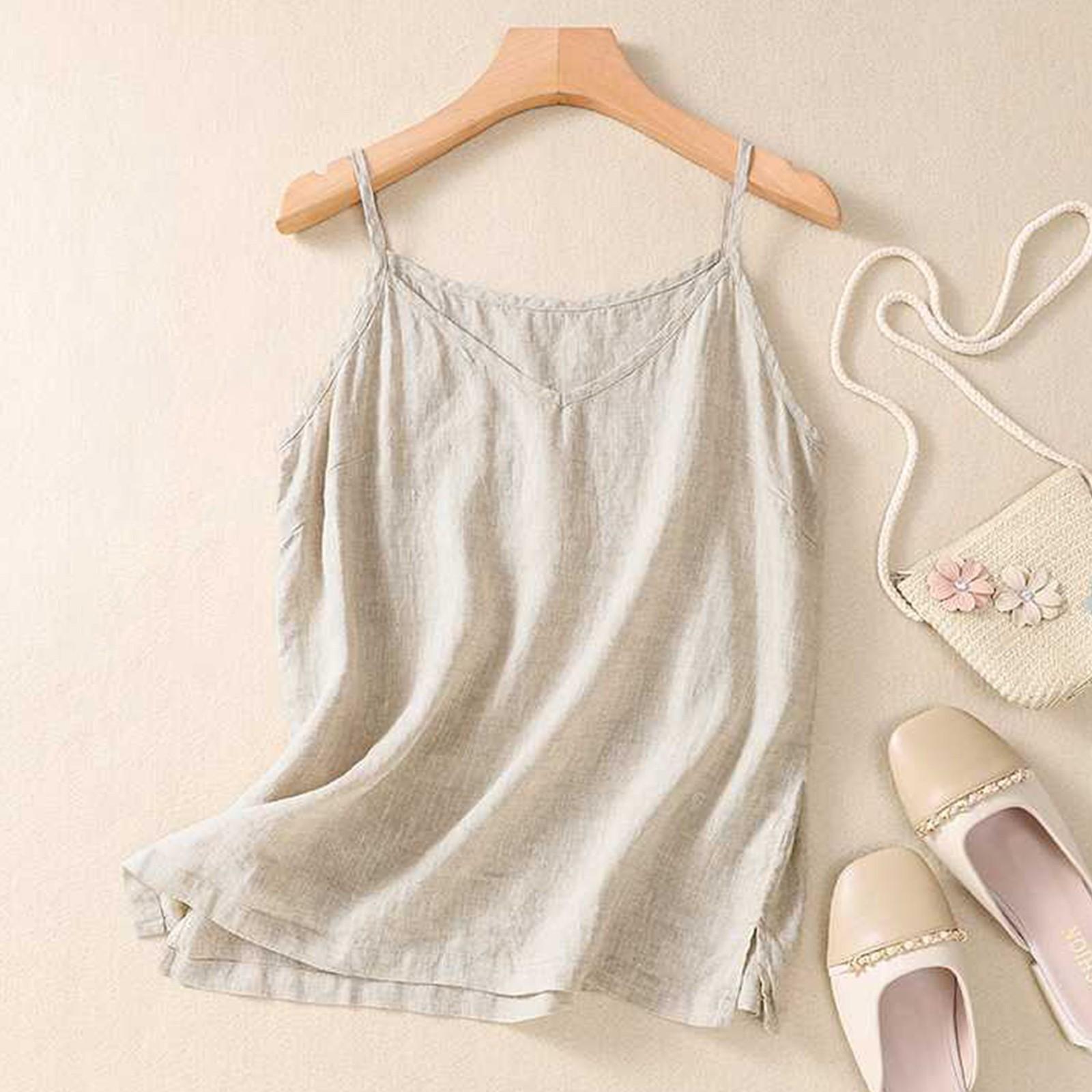 Женский топ-майка с V-образным вырезом и безрукавкой из хлопка и льна XXL бежевый
Женский топ-майка с V-образным вырезом и безрукавкой из хлопка и льна XXL бежевый