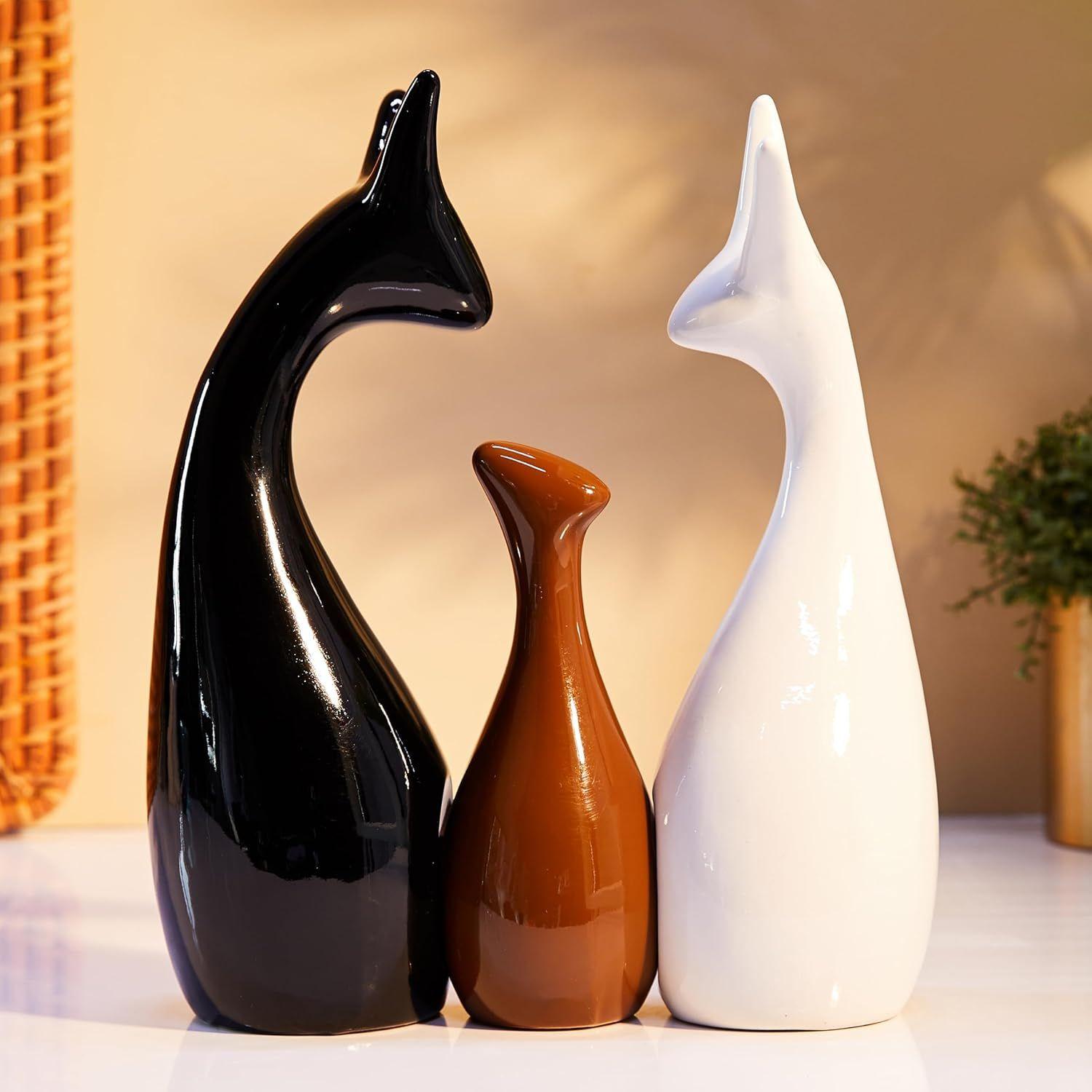Home Decoration Happy Deer Family Set | Piano Finish Ceramic Figures (Set of 3, Black, White & Brown)
Home Decoration Happy Deer Family Set | Piano Finish Ceramic Figures (Set of 3, Black, White & Brown)