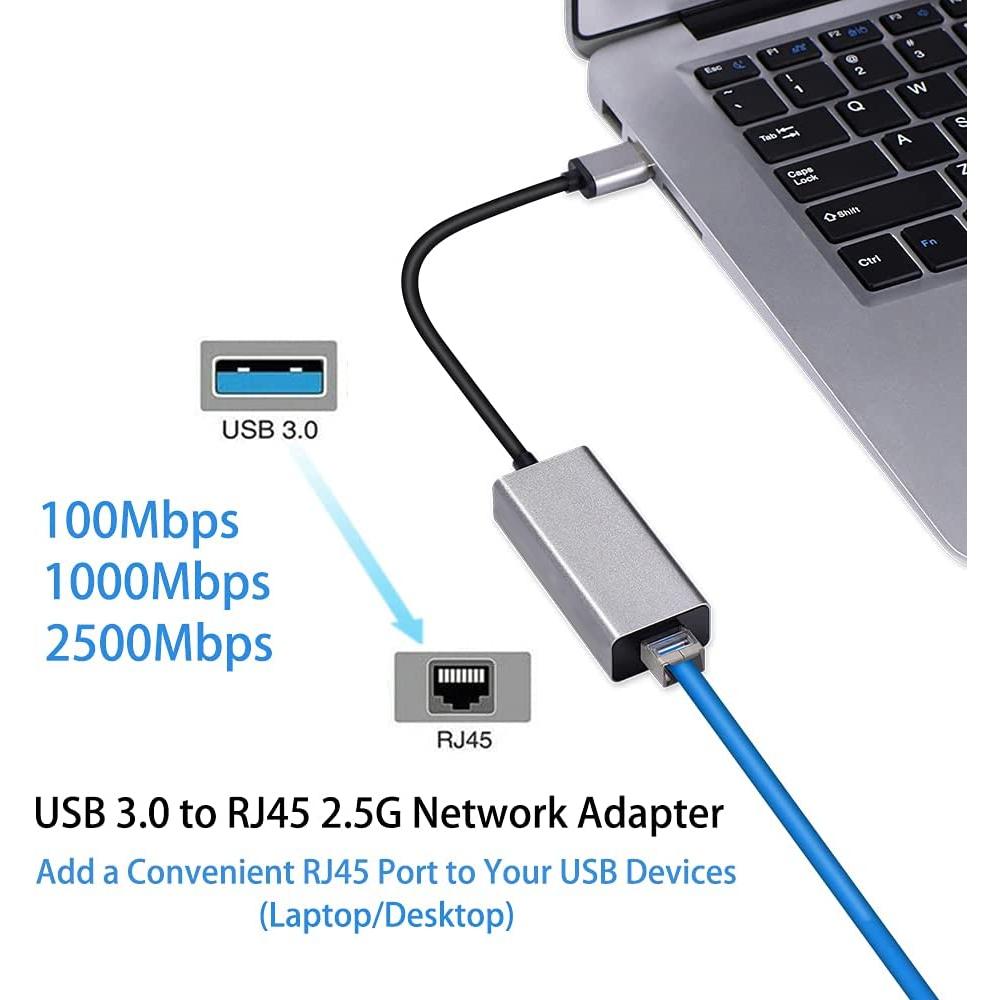 USB 3.0 Gigabit Ethernet Adapter RTL8156B 2500/1000/100Mbps RJ45 Network Card for Laptop As Shown A
USB 3.0 Gigabit Ethernet Adapter RTL8156B 2500/1000/100Mbps RJ45 Network Card for Laptop As Shown A