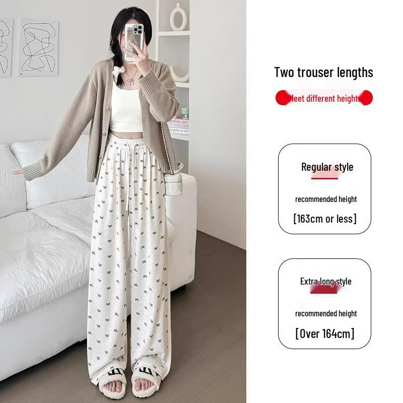 High Waist Beige Glutinous Rice Pants - Petite Wide-Leg with Bow, 145cm, for Women, Spring/Autumn L (for 111-120 jin)
High Waist Beige Glutinous Rice Pants - Petite Wide-Leg with Bow, 145cm, for Women, Spring/Autumn L (for 111-120 jin)