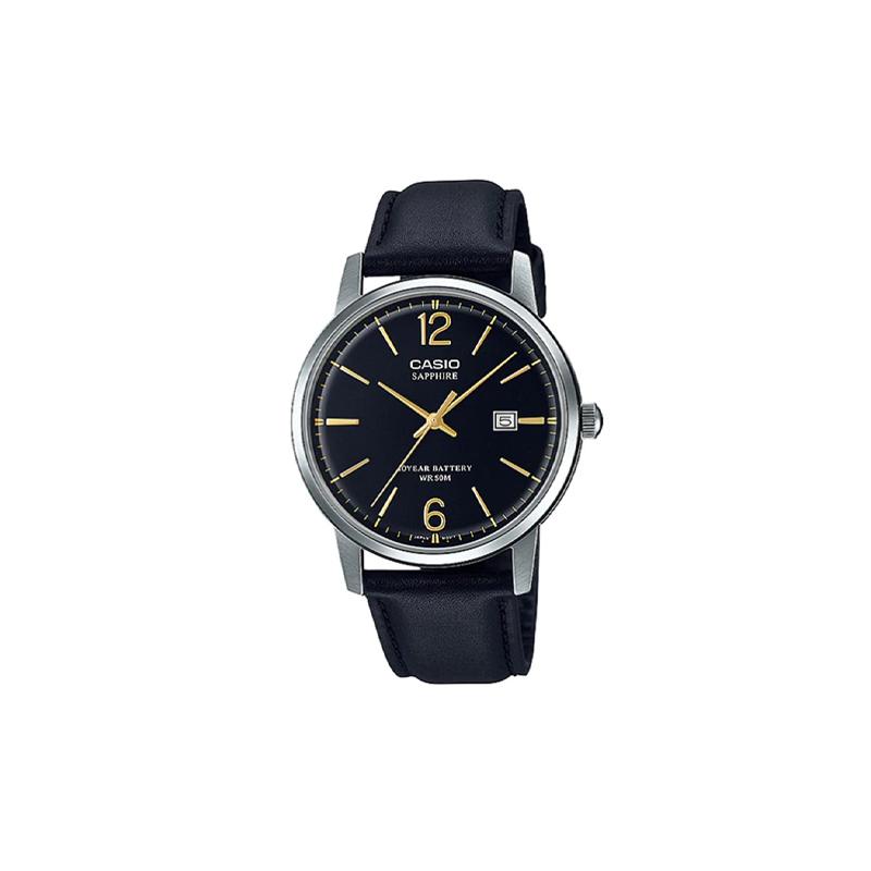 Casio 50 meters waterproof, quartz movement, leather strap, Japanese and Korean watch, men s watch, black dial MTS-110L-1A чёрный
Casio 50 meters waterproof, quartz movement, leather strap, Japanese and Korean watch, men s watch, black dial MTS-110L-1A чёрный