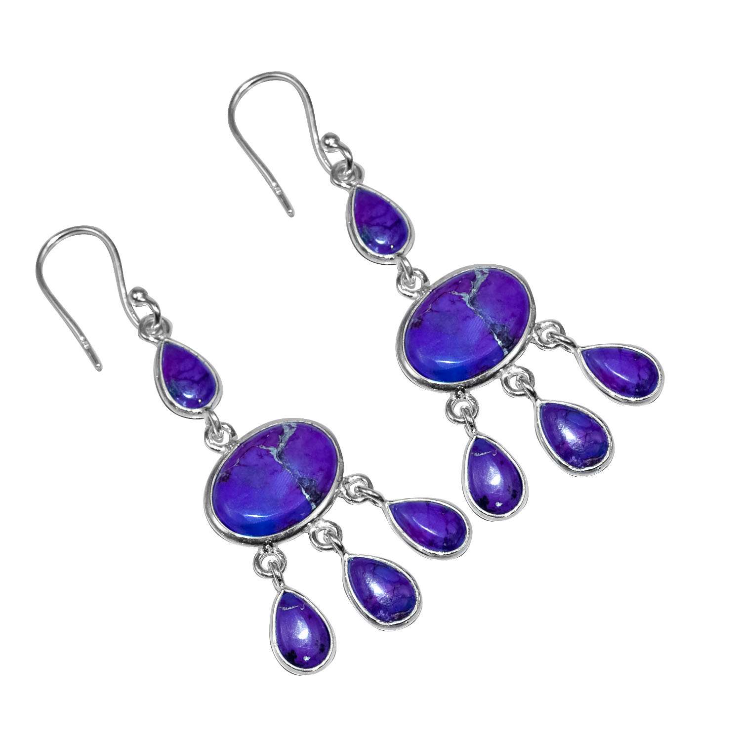 Purple Turquoise Gemstone Earrings Solid 925 Sterling Silver Handmade Earrings Jewelry Gift For Women And Girls E-1618
Purple Turquoise Gemstone Earrings Solid 925 Sterling Silver Handmade Earrings Jewelry Gift For Women And Girls E-1618