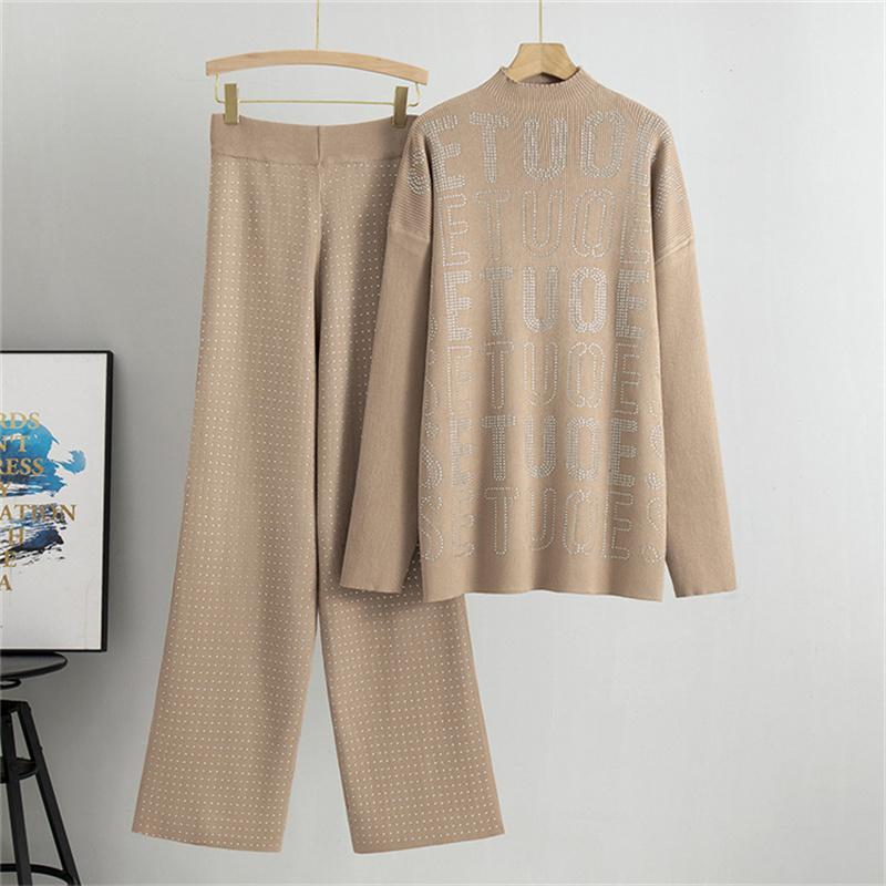 Autumn And Winter Women s Hot Diamond Letter Casual Top Loose and Comfortable Design Pants Set One Size хакі
Autumn And Winter Women s Hot Diamond Letter Casual Top Loose and Comfortable Design Pants Set One Size хакі