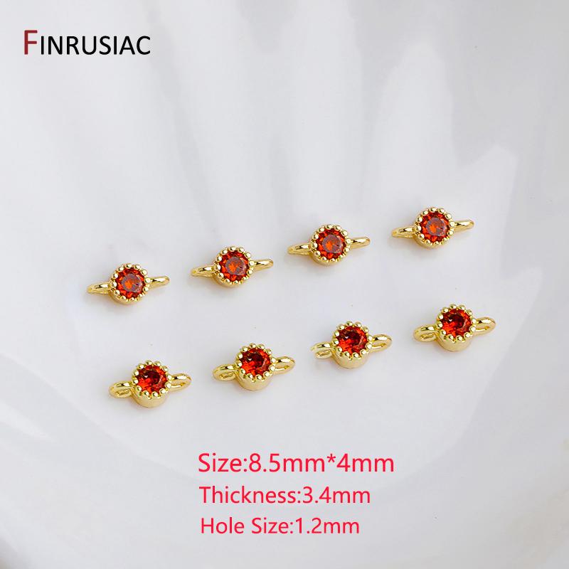 14K Gold Plated Brass Colorful Zircon Charms Connector For DIY Women Round Charm Bracelet Jewelry Making Supplies Findings 5 pieces
14K Gold Plated Brass Colorful Zircon Charms Connector For DIY Women Round Charm Bracelet Jewelry Making Supplies Findings 5 pieces