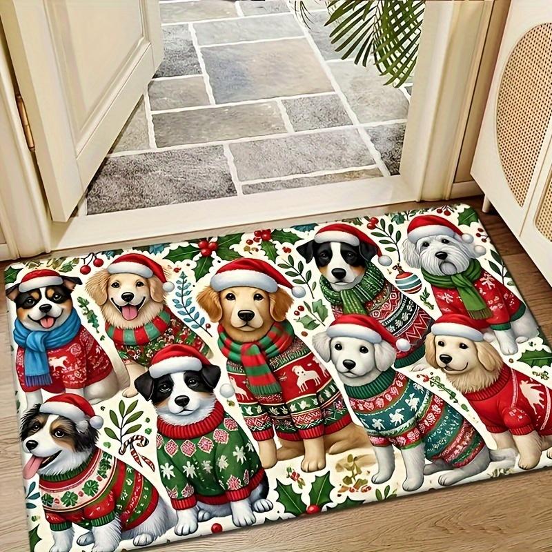 Christmas Dog Doormat Festive Flannel Rug, Non-Slip Low Pile Sponge Machine Washable Door Carpet for Home Decor 40x60cm
Christmas Dog Doormat Festive Flannel Rug, Non-Slip Low Pile Sponge Machine Washable Door Carpet for Home Decor 40x60cm