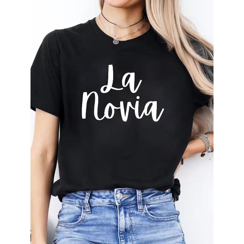Women s Casual Sports Top, Round Neck, Short Sleeve, Simple Spanish Letter Print, for Spring and Summer S чёрный
Women s Casual Sports Top, Round Neck, Short Sleeve, Simple Spanish Letter Print, for Spring and Summer S чёрный