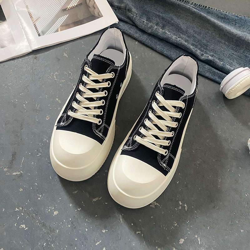American black and white thick baseplate shoes women s spring and autumn new big head canvas shoes heightening casual shoes 44 чёрный
American black and white thick baseplate shoes women s spring and autumn new big head canvas shoes heightening casual shoes 44 чёрный