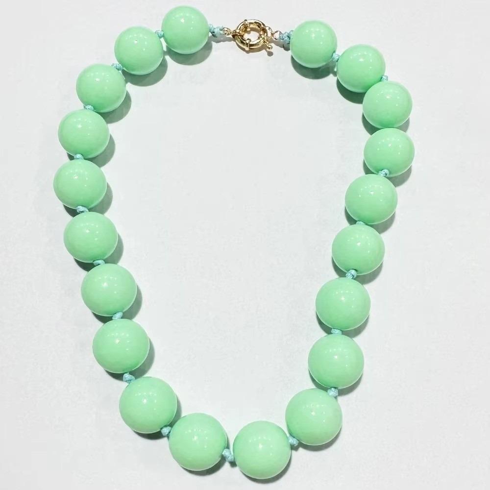 Large Women Choker Candy Color Clavicle Chain Retro Beaded Necklace Summer світло-зелений колір
Large Women Choker Candy Color Clavicle Chain Retro Beaded Necklace Summer світло-зелений колір