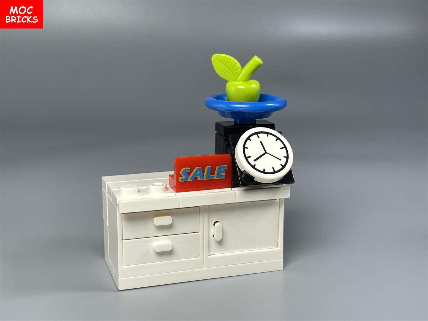 MOC Bricks Food Fruit Display Shelf Tool City Kitchen Accessories Educational Building Blocks Kids Toys
MOC Bricks Food Fruit Display Shelf Tool City Kitchen Accessories Educational Building Blocks Kids Toys