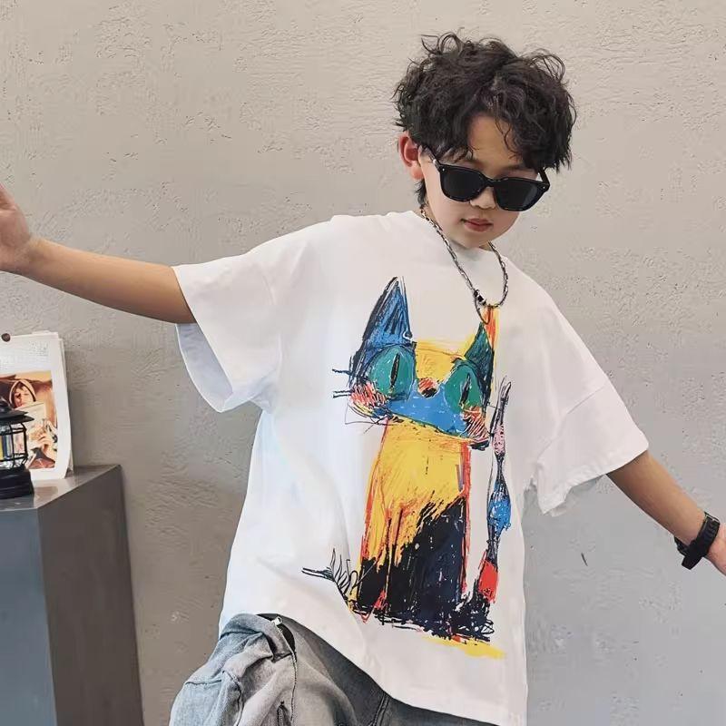 Pure Cotton Boys Short-Sleeve Children S Clothing Summer T-Shirt New Style For Older Children Summer Fashion Top For Boys 160cm
Pure Cotton Boys Short-Sleeve Children S Clothing Summer T-Shirt New Style For Older Children Summer Fashion Top For Boys 160cm