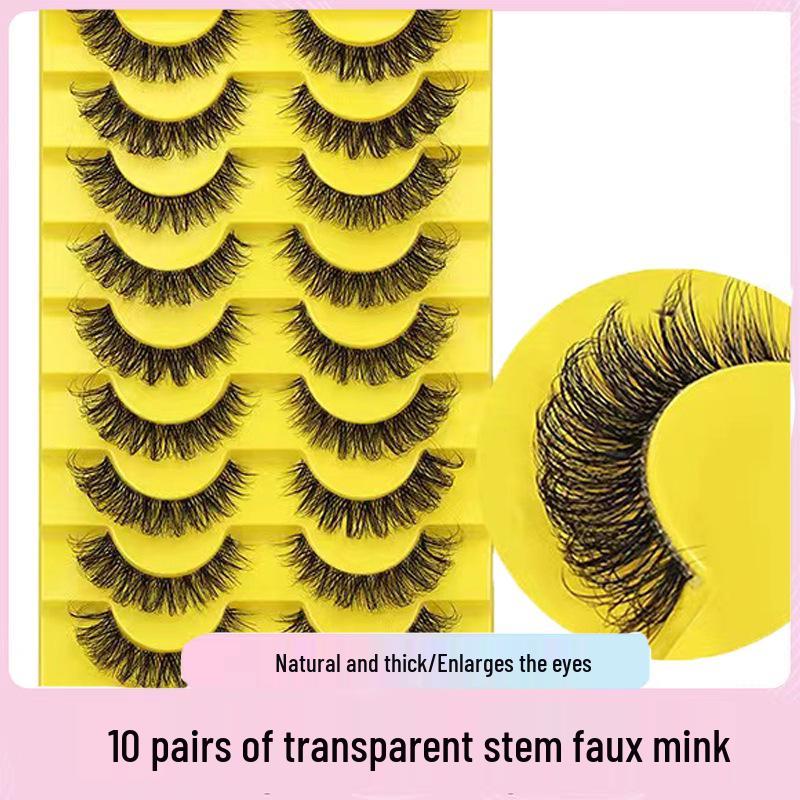 10-Pack Transparent Band 3D Faux Mink False Eyelashes - Fluffy, Dense, Spiky, Natural Look
10-Pack Transparent Band 3D Faux Mink False Eyelashes - Fluffy, Dense, Spiky, Natural Look