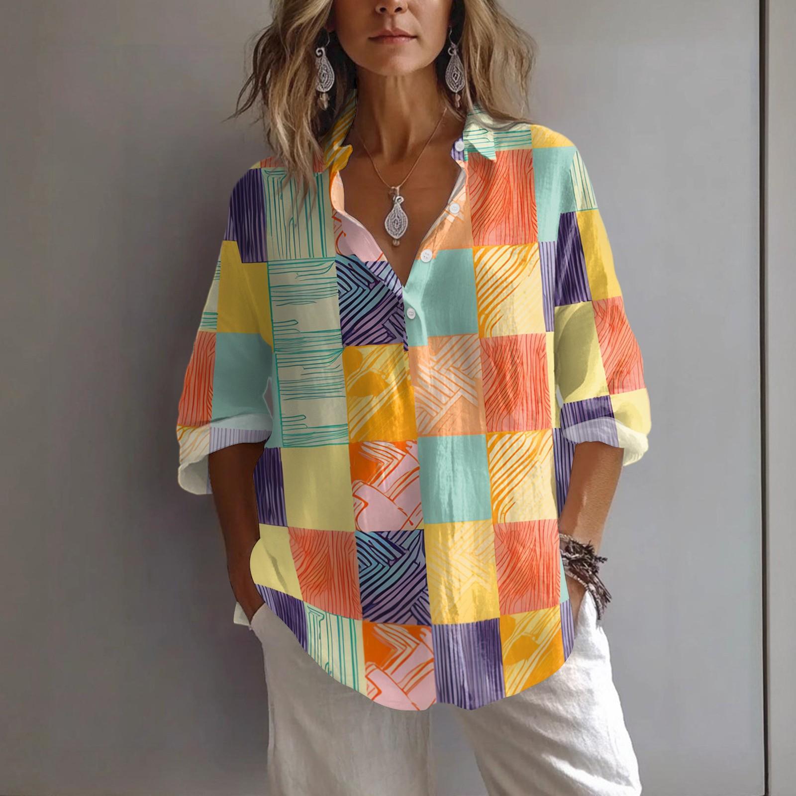 Женская повседневная весенне-летняя свободная рубашка-пуловер с принтом, с лацканами и рукавами L
Женская повседневная весенне-летняя свободная рубашка-пуловер с принтом, с лацканами и рукавами L