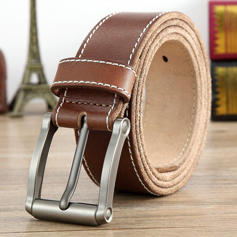 Ремень из коровьей кожи первого слоя с пряжкой, оригинальный модный ремень, повседневный ремень для мужчин молодого и среднего возраста 125cm
Ремень из коровьей кожи первого слоя с пряжкой, оригинальный модный ремень, повседневный ремень для мужчин молодого и среднего возраста 125cm