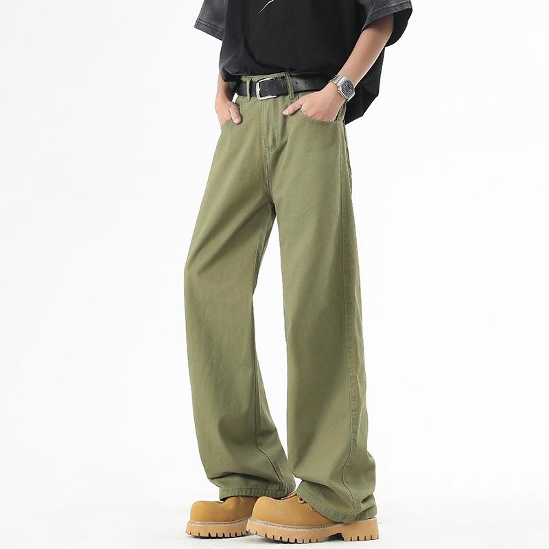 Korean Style Men Casual Pants for Spring Summer Elastic Waist Solid Color Wide Leg Slacks Loose Straight Trousers S
Korean Style Men Casual Pants for Spring Summer Elastic Waist Solid Color Wide Leg Slacks Loose Straight Trousers S