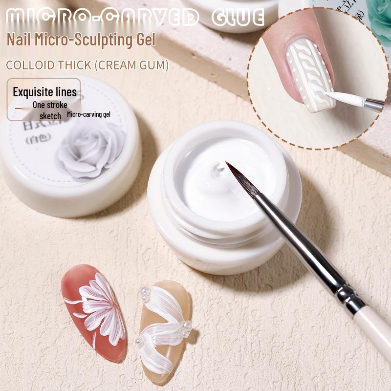 Japanese 3D White Cream Nail Art Gel for Outlining & Micro-Carving Relief, Thickened UV Formula.
Japanese 3D White Cream Nail Art Gel for Outlining & Micro-Carving Relief, Thickened UV Formula.