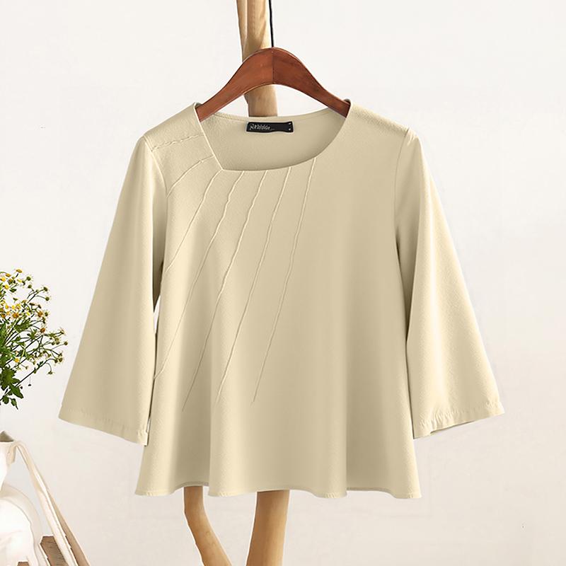 ZANZEA Женская повседневная блузка с неровным V-образным вырезом, однотонная, свободного кроя, с рукавами 3/4 M абрикосовый
ZANZEA Женская повседневная блузка с неровным V-образным вырезом, однотонная, свободного кроя, с рукавами 3/4 M абрикосовый