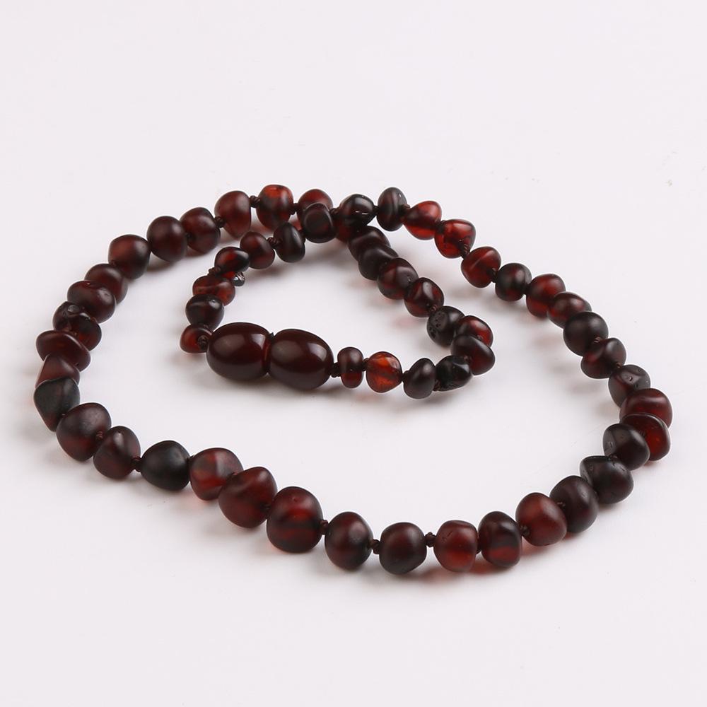 Балтийское матовое янтарное детское ожерелье – Неправильная матовая отделка 33CM