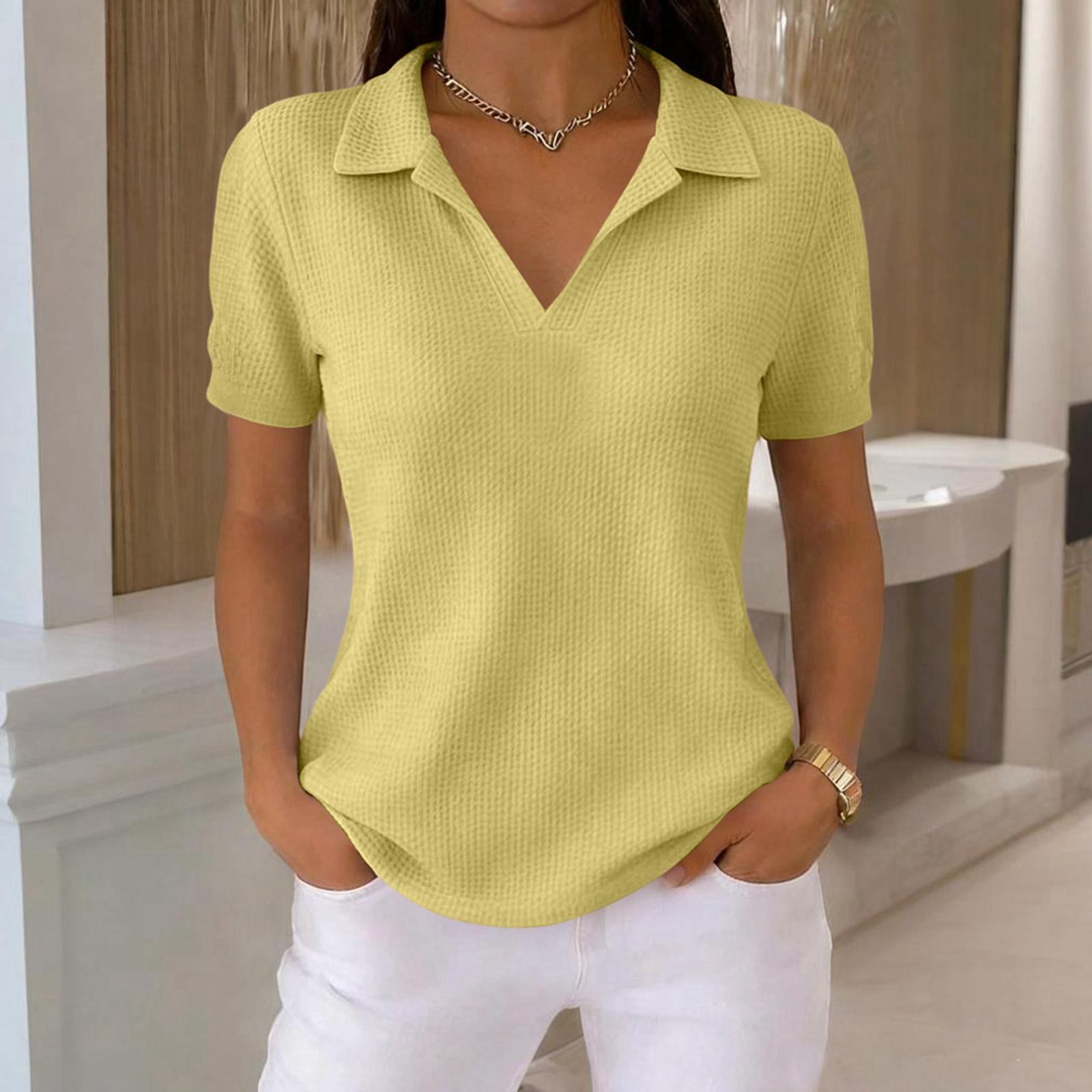Women s Fashion -Color T-Shirt — Retro Lapel, -Knit, Short-Sleeve Top for Daily Commuting (Spring/Summer) XL жовтий
Women s Fashion -Color T-Shirt — Retro Lapel, -Knit, Short-Sleeve Top for Daily Commuting (Spring/Summer) XL жовтий