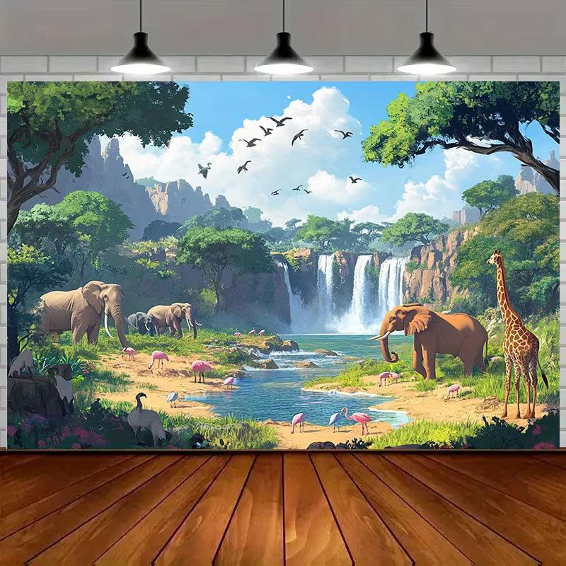 2D Nursery Room Background Cloth Wild Africa Elephant Giraffe Banner for Decor 47.2x31.5inch/120*80cm
2D Nursery Room Background Cloth Wild Africa Elephant Giraffe Banner for Decor 47.2x31.5inch/120*80cm