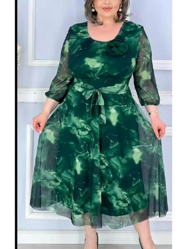 2024 Европейское и американское женское платье миди больших размеров с принтом 3XL зелёный
2024 Европейское и американское женское платье миди больших размеров с принтом 3XL зелёный