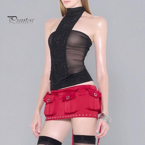 Women Vest Halter Neck Rhinestone Decoration Fake Two-Piece Style Tank Tops Solid Color Slim Fit Summer Tops S чорний
Women Vest Halter Neck Rhinestone Decoration Fake Two-Piece Style Tank Tops Solid Color Slim Fit Summer Tops S чорний
