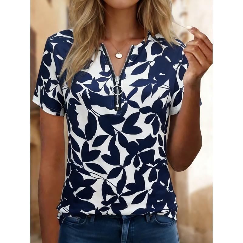 Directional - Ladies fashion new random printed V-neck zipper short sleeves XL
Directional - Ladies fashion new random printed V-neck zipper short sleeves XL