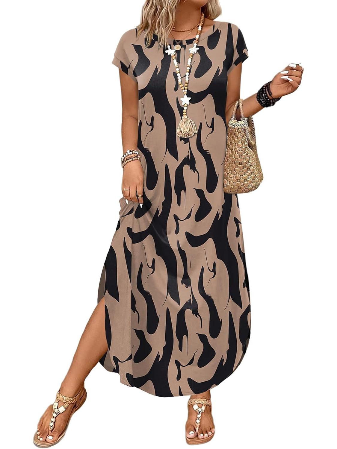 2026 Women s Short Sleeve Round Neck Long Casual Summer Dress with Pockets M
2026 Women s Short Sleeve Round Neck Long Casual Summer Dress with Pockets M