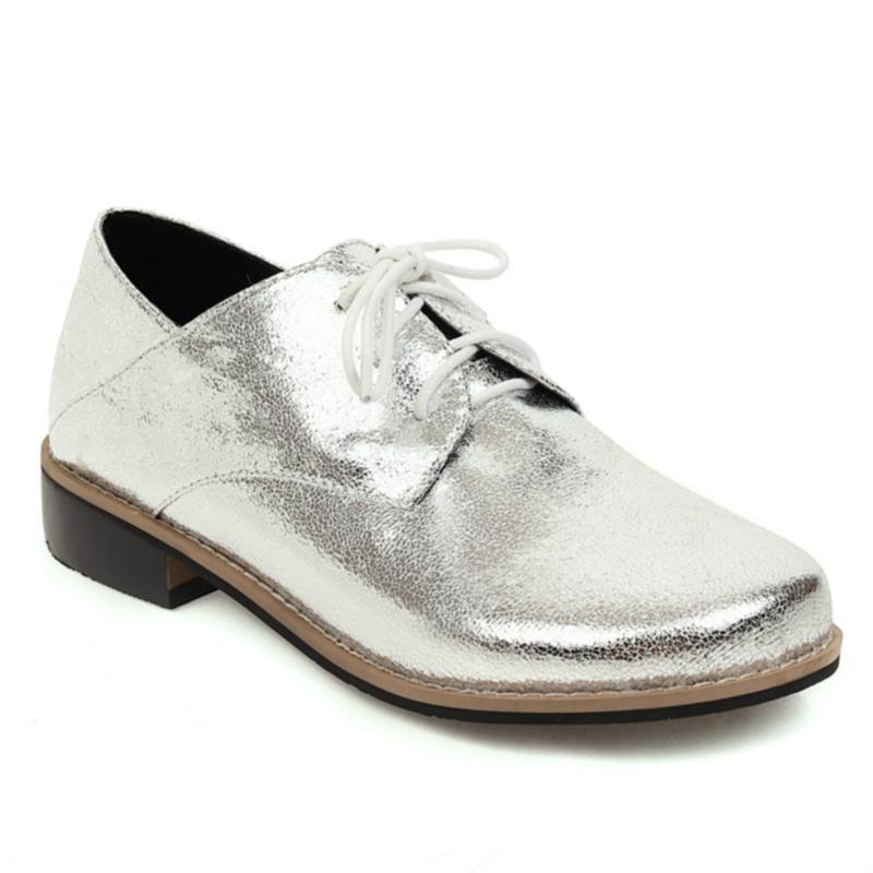 Fashion Spring Autumn Flats Lady British Style Oxford Shoes Woman Flat Shoes Lace-Up Loafer Shoes For Women Large Size 44 48 44 срібний
Fashion Spring Autumn Flats Lady British Style Oxford Shoes Woman Flat Shoes Lace-Up Loafer Shoes For Women Large Size 44 48 44 срібний