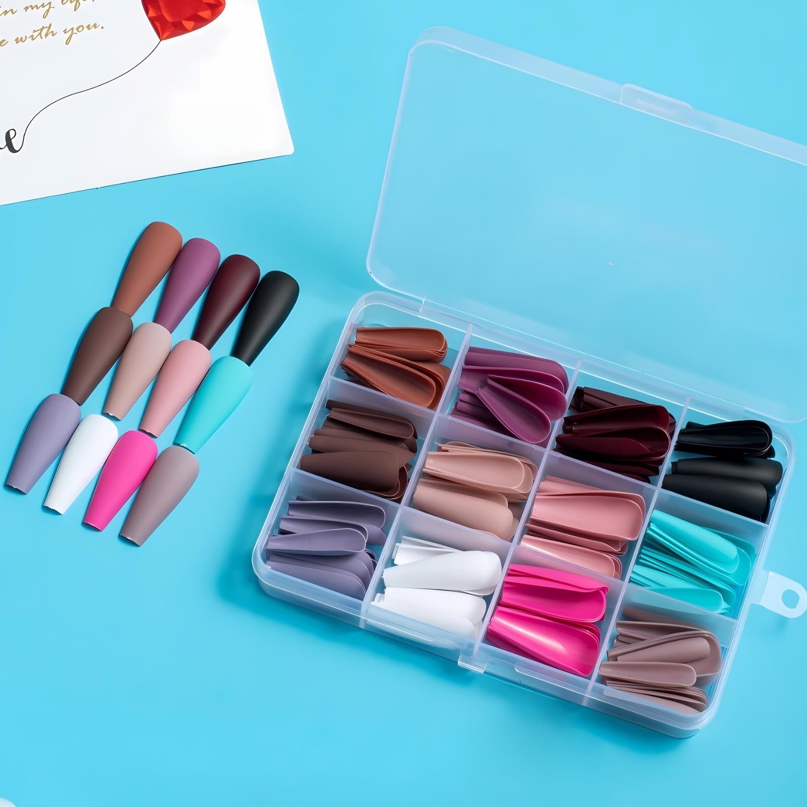 COLORBIRD Long Nail Tips, 12 Colors, 240 Pieces, Black, Pink, Blue, Ocean, Pool, Simple and Stylish Nail Tips (Ballerina L Matte)
COLORBIRD Long Nail Tips, 12 Colors, 240 Pieces, Black, Pink, Blue, Ocean, Pool, Simple and Stylish Nail Tips (Ballerina L Matte)