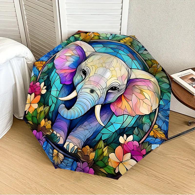 1PC Stained Glass Elephant Automatic 8-Bone Folding Umbrella - Durable Polyester & Iron Frame,Userfriendly Operation yy250929197
1PC Stained Glass Elephant Automatic 8-Bone Folding Umbrella - Durable Polyester & Iron Frame,Userfriendly Operation yy250929197