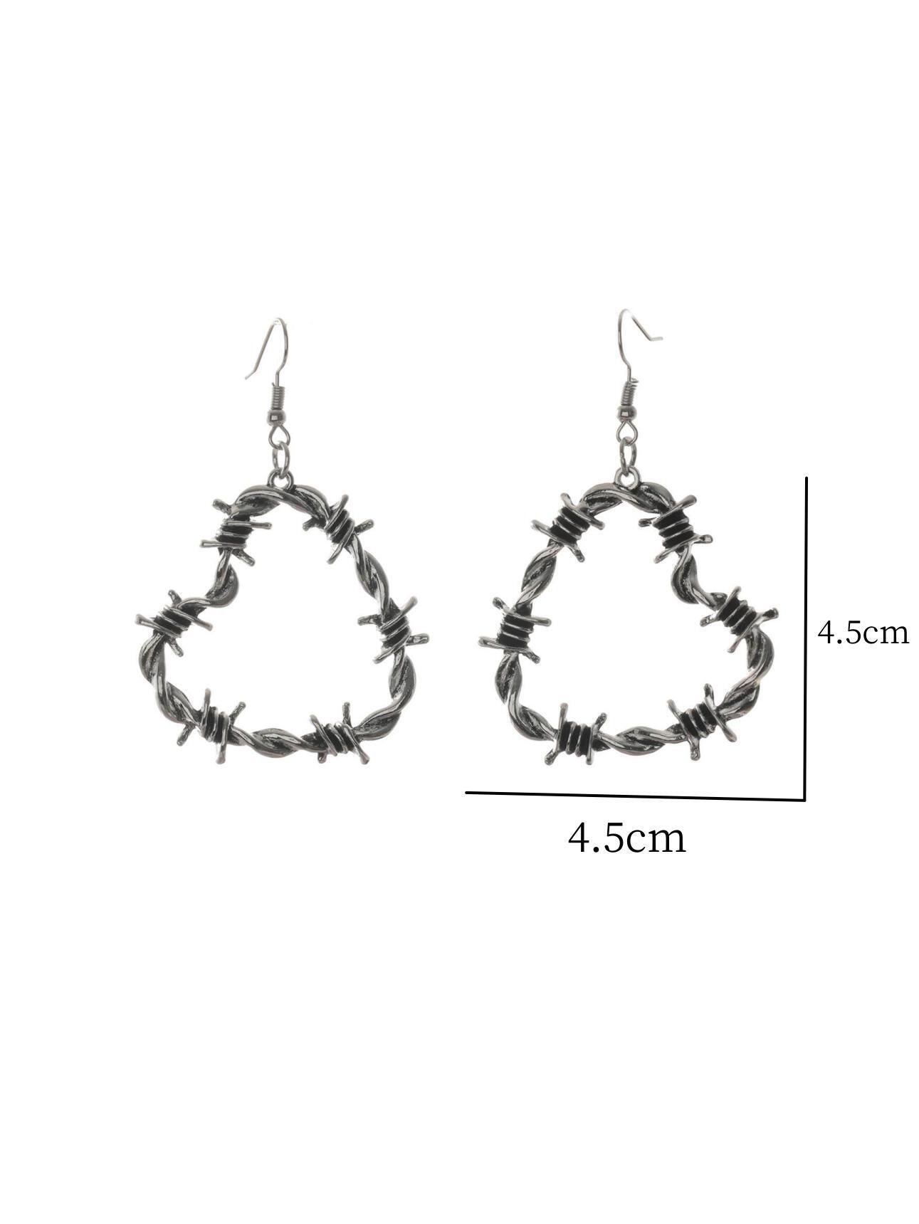 Hip-hop Punk Thorny Wire Heart-shaped Pendant Dangle Earrings for Men Women Gothic Halloween Creative Earrings Jewelry Accessory
Hip-hop Punk Thorny Wire Heart-shaped Pendant Dangle Earrings for Men Women Gothic Halloween Creative Earrings Jewelry Accessory
