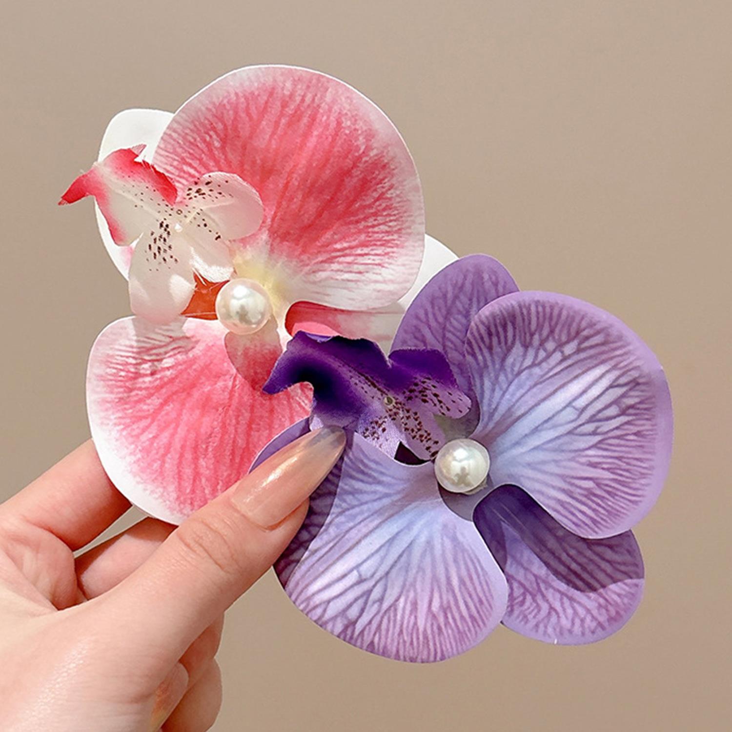 Phalaenopsis Flower Hair Clip For Girls Duckbill Clip Cute Sweet Butterfly Orchid Pearl Hairpin Bangs Side Clip Hair Accessories
Phalaenopsis Flower Hair Clip For Girls Duckbill Clip Cute Sweet Butterfly Orchid Pearl Hairpin Bangs Side Clip Hair Accessories