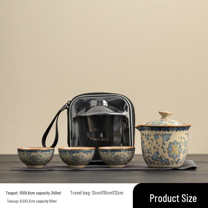 Portable Blue and White Ceramic Travel Tea Set
Portable Blue and White Ceramic Travel Tea Set