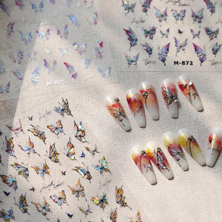 TENSOR Elegant Butterfly Ice Transparent Nail Art Stickers - Aurora Crushed Glass Effect (Model M-871)
TENSOR Elegant Butterfly Ice Transparent Nail Art Stickers - Aurora Crushed Glass Effect (Model M-871)