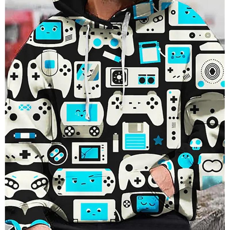 Осенняя новая милая мужская тонкая толстовка с принтом игровой консоли, повседневная удобная толстовка с 3D цифровой печатью для мужчин и женщин, бейсбольная форма для пар