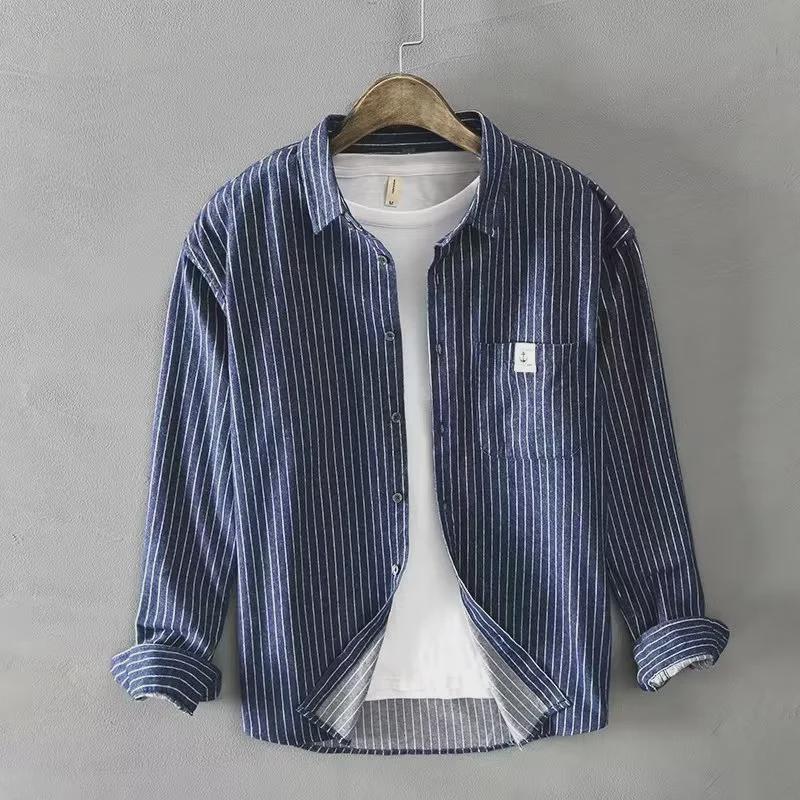 Мужская рубашка в полоску и клетку с длинным рукавом, весна/осень в гонконгском стиле, молодежная куртка. XL темно-синий
Мужская рубашка в полоску и клетку с длинным рукавом, весна/осень в гонконгском стиле, молодежная куртка. XL темно-синий