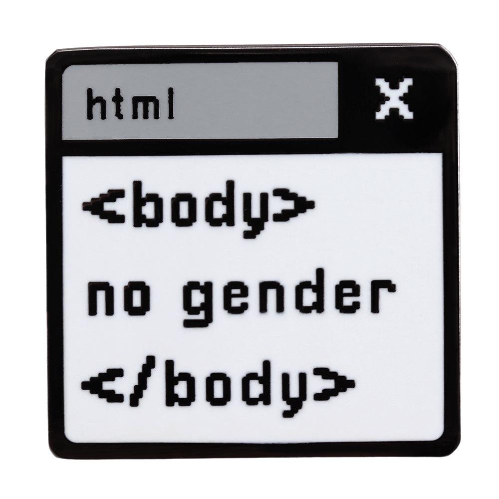 Non-binary Slang Enamel Brooch Lapel Pin Badge Accessory.
Non-binary Slang Enamel Brooch Lapel Pin Badge Accessory.